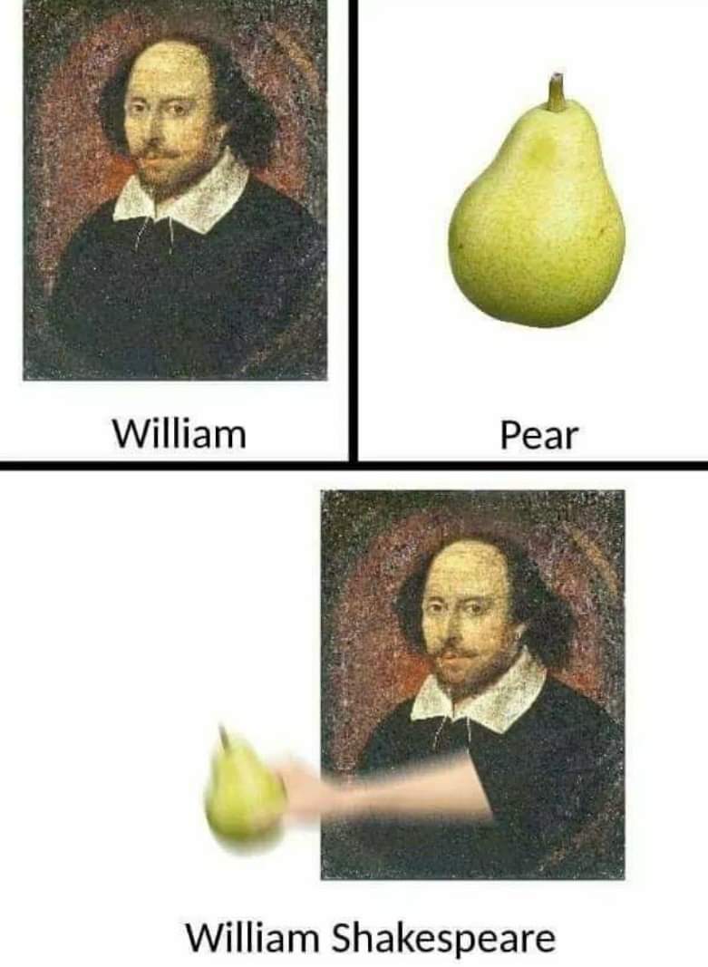 William. Pear. William Shakespeare.