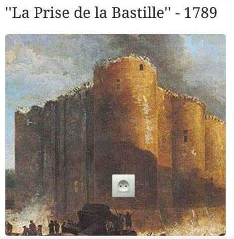 La prise de la Bastille en 1789.