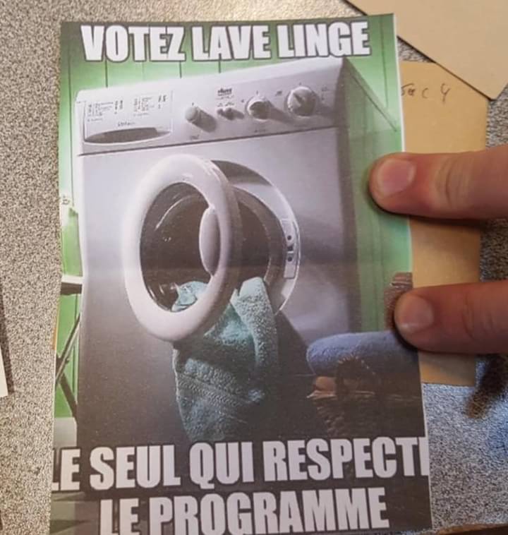 Bulletin de vote: votez Lave Linge, le seul qui respect le programme