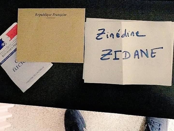 Bulletin de vote: Zinédine Zidane