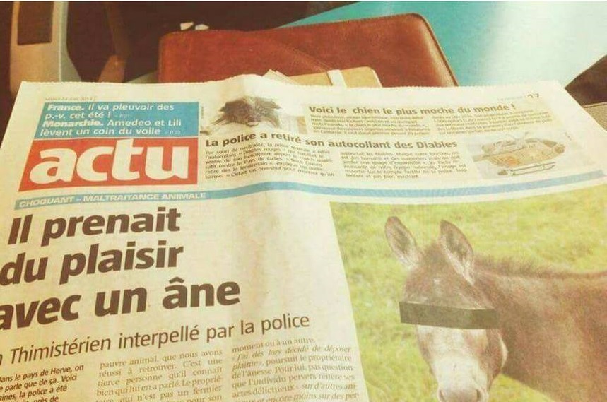 En Belgique on respecte même l'anonymat de l'âne.