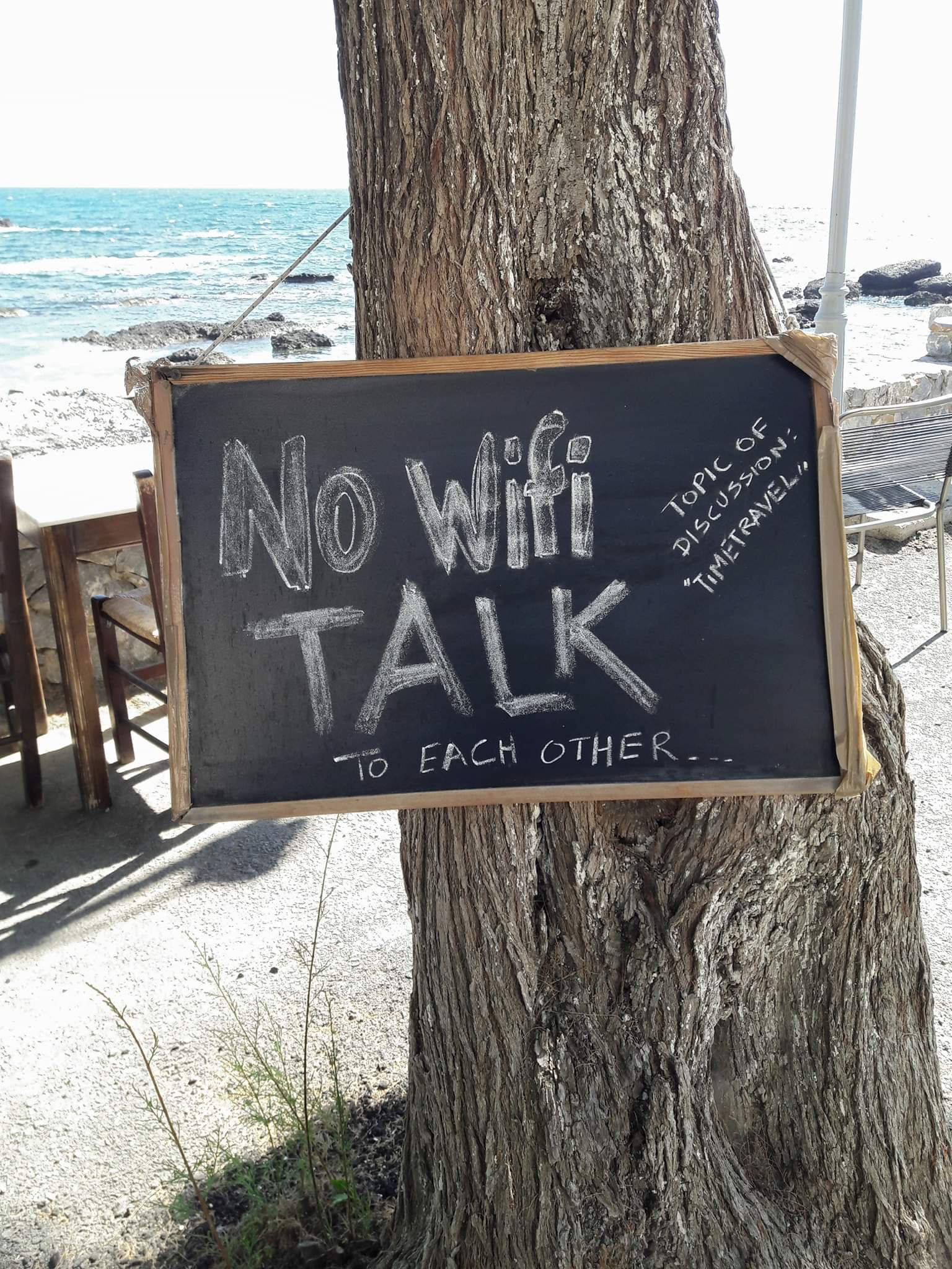 No Wifi. Talk to Each Other.