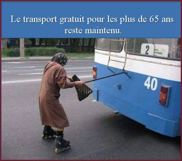 Le transport gratuit pour les plus de 65 ans reste maintenu.