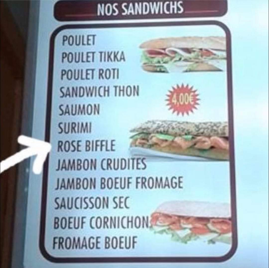 Nos sandwichs: Rose biffle